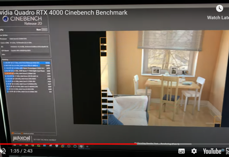 Nvidia Quadro RTX 4000 Cinebench Benchmark | Unleashing Unparalleled Performance